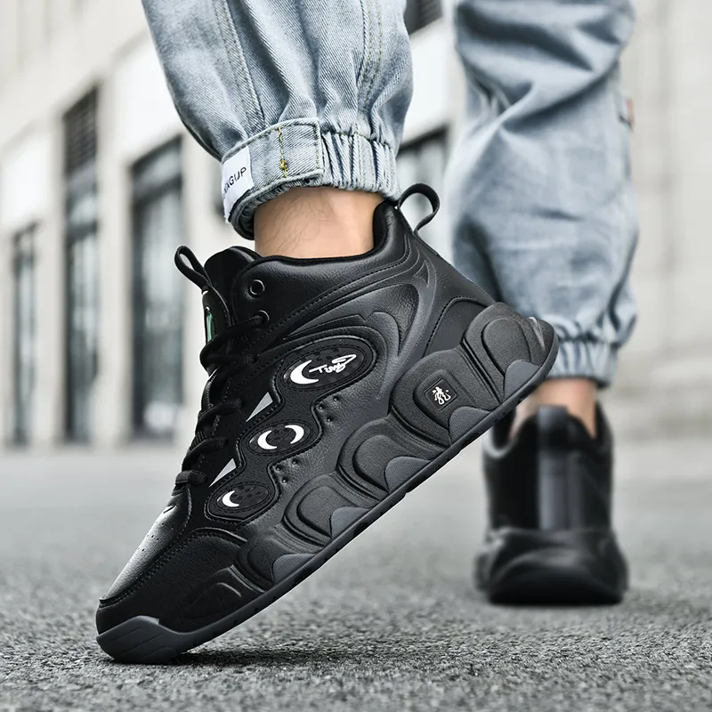 Black tailed Deer Thermal Cushioning Abrasion Resistant Slip Resistant High Top Basketball Shoes Men's-12