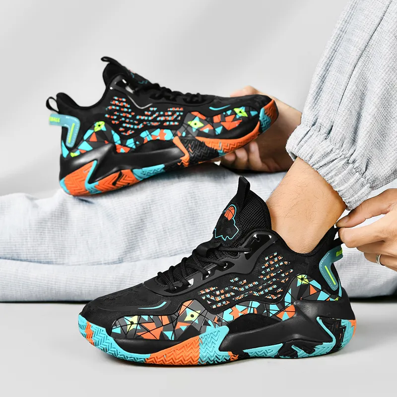 Black tailed Deer Shock Absorbers With Slip Resistant And Abrasion Resistant Properties Mid Top Basketball Shoes Men's-2
