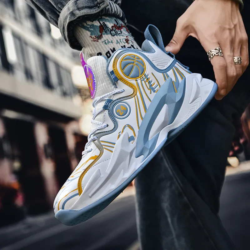 Black tailed Deer Thermal Cushioning Abrasion Resistant Slip Resistant High Top Basketball Shoes Unisex-4