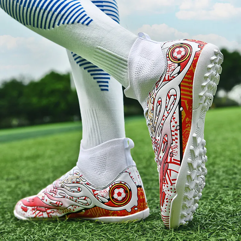 Black tailed deer Soccer Shoes Unisex High Top Aqua/White Blue/White Red-35