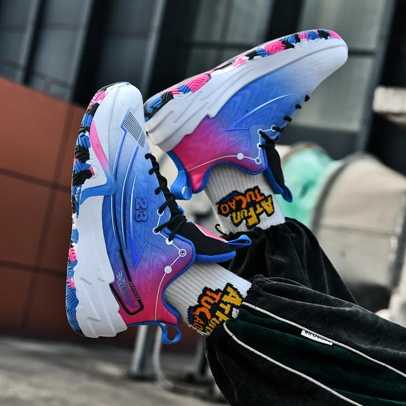 Black tailed Deer Anti Slip Wear Resistant High Top Basketball Shoes Unisex Black White-11