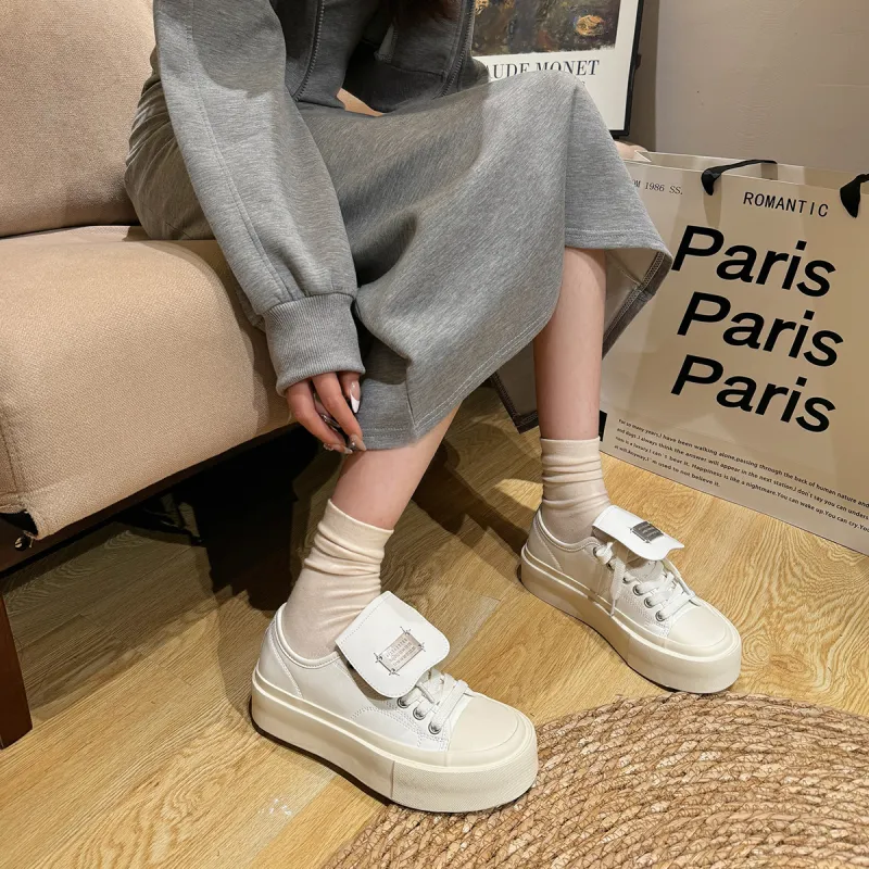 XIAOFAMIAO Fashion Versatile Minimalist Casual Platform Low-Top Skateboard Shoes Women's-5
