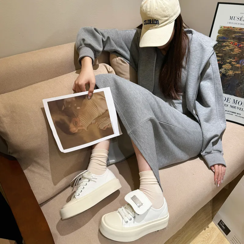 XIAOFAMIAO Fashion Versatile Minimalist Casual Platform Low-Top Skateboard Shoes Women's-4