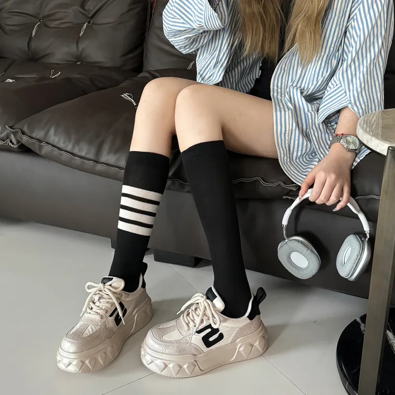 XIAOFAMIAO Preppy Style Niche Versatility Platform Sole Low-Top Skateboard Shoes Women's-4