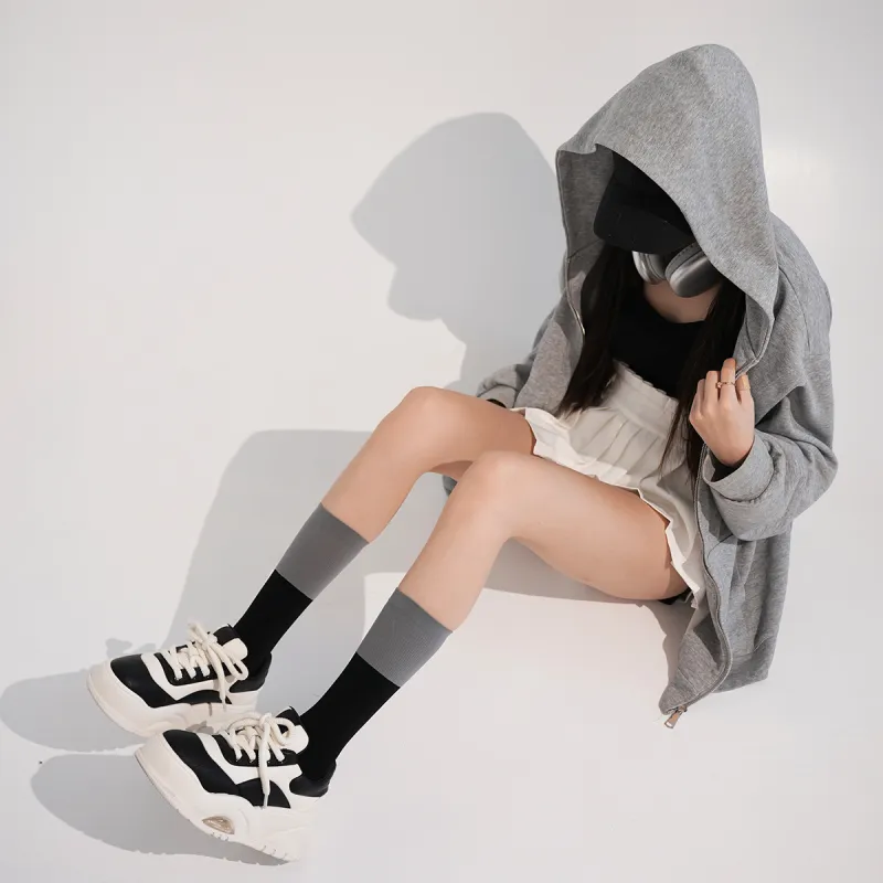 XIAOFAMIAO Minimalist Fashion Style Multicolor Platform Versatile Casual Skateboard Shoes Women's Black White-5