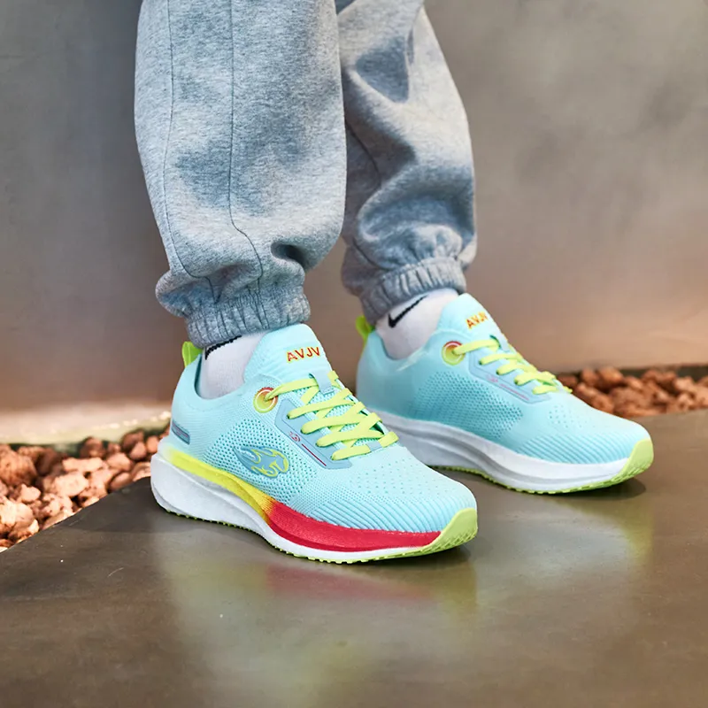 AVJV Running Shoes Men Low Top Cyan/Green-4