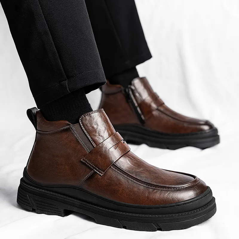 Wit Ankle Boots Men Black-5
