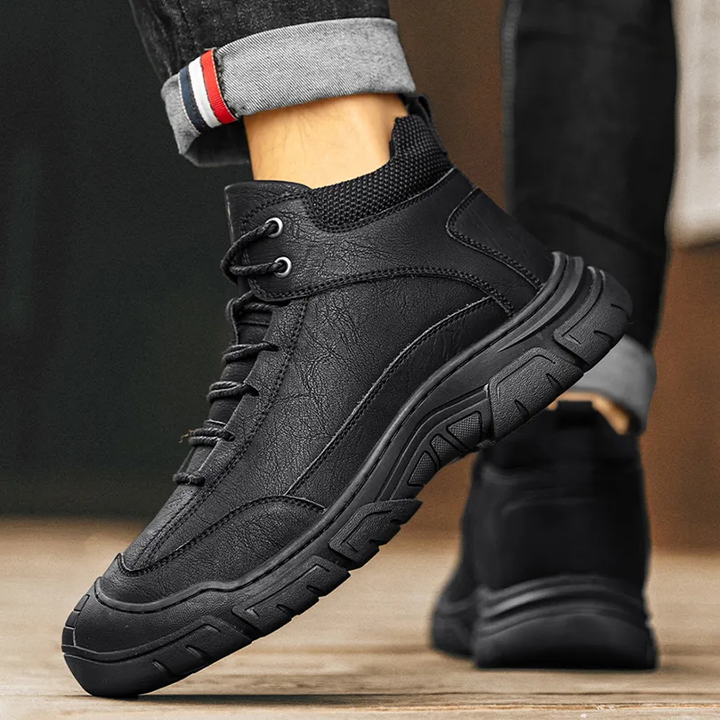 Wit Ankle Boots Men Black-5