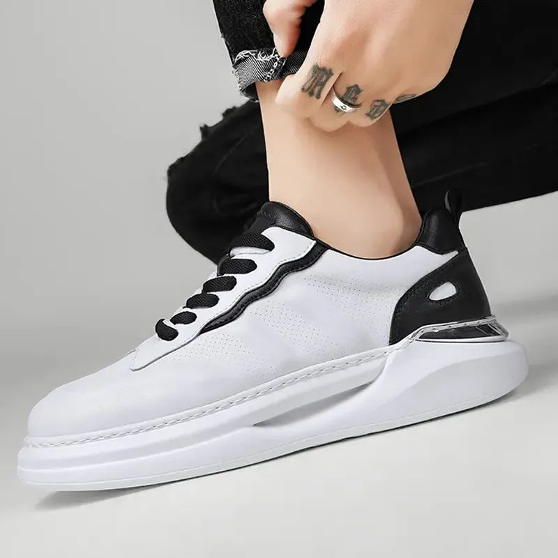 Wit TRIES Low Top Skateboard Shoes Men's White Black-5