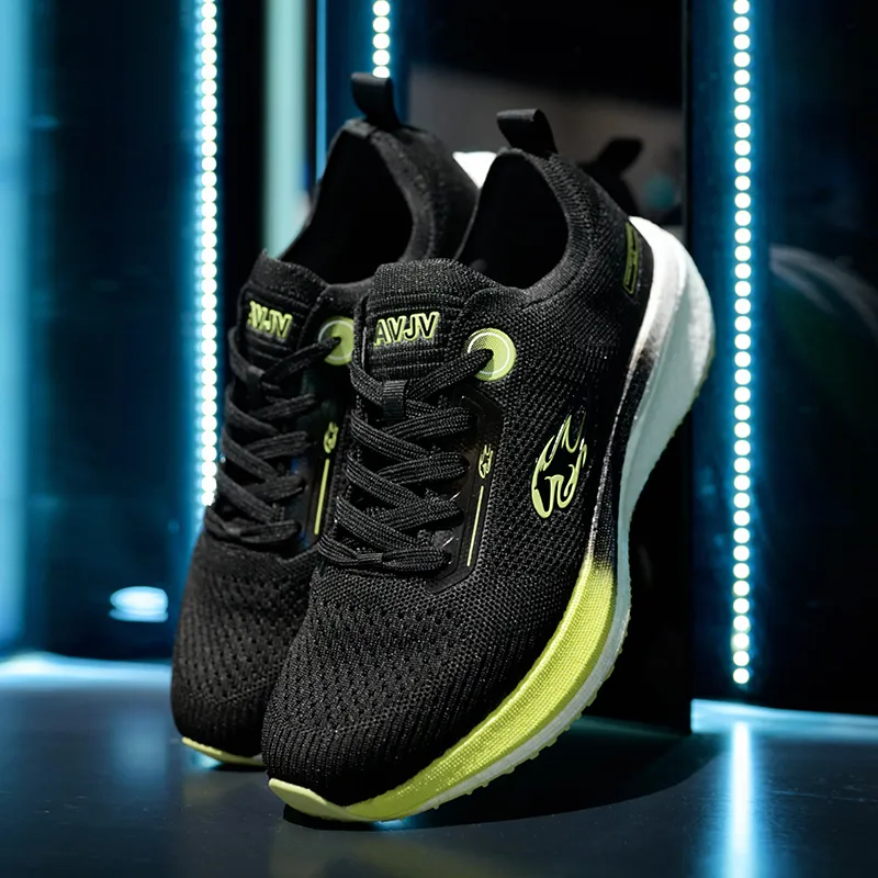 AVJV Running Shoes Men Low Top Neon Green-4