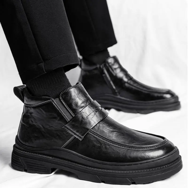 Wit Ankle Boots Men Black-10