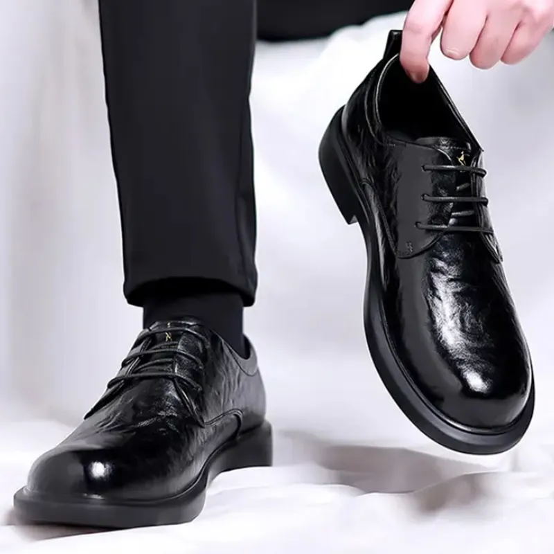 Wit Dress Shoes Men Low Top Black-6