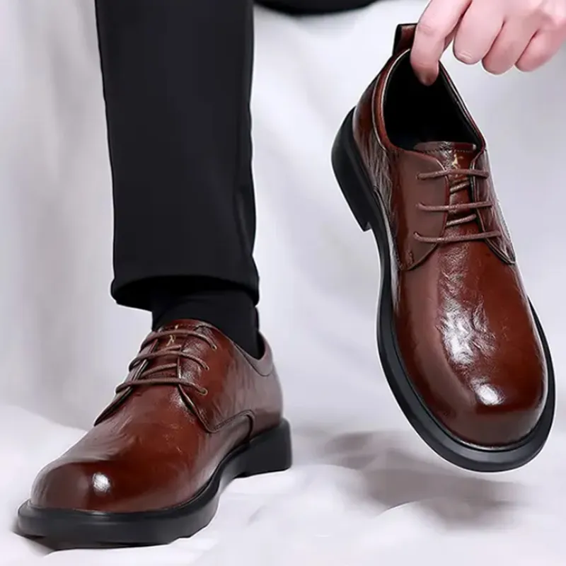 Wit Dress Shoes Men Low Top Black-12