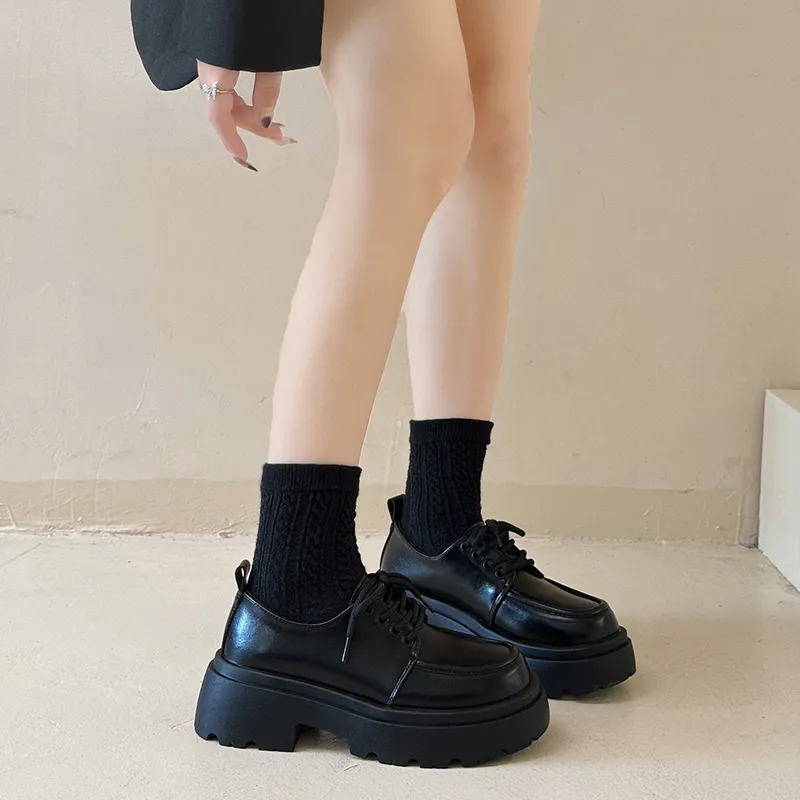 REIHUNG Casual Single Shoes Women's Black-4
