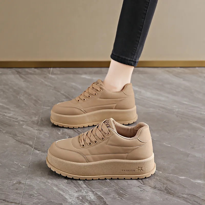 REIHUNG Slip Resistant Waterproof Abrasion Resistant Height Increasing Low Top Skateboard Shoes Women's-8