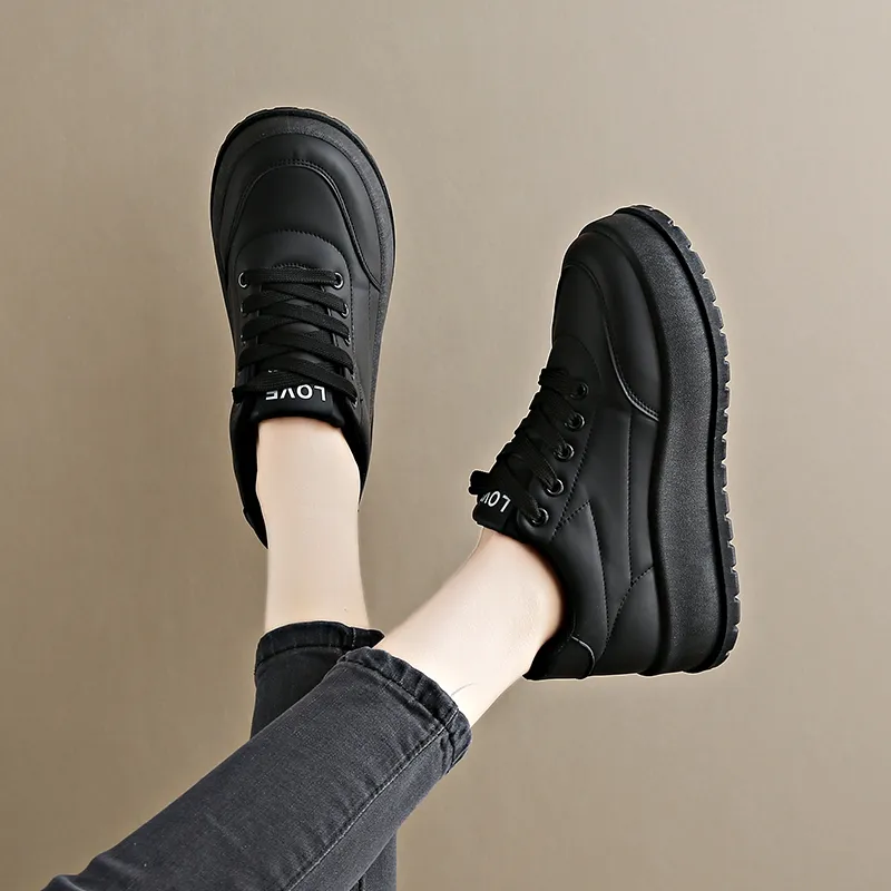 REIHUNG Slip Resistant Waterproof Abrasion Resistant Height Increasing Low Top Skateboard Shoes Women's-15