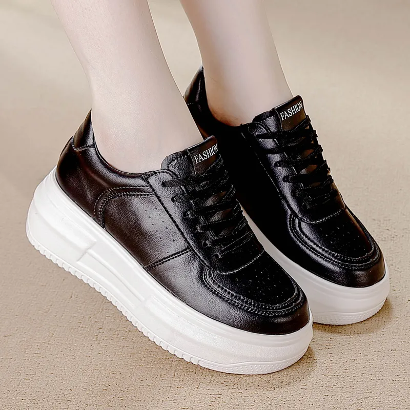 REIHUNG Slip Resistant Water Resistant Cushioned Wear Resistant Height Increasing Low Top Skateboard Shoes Women's-9