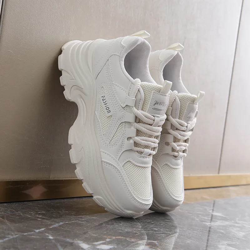 REIHUNG Anti-Slip And Wear-Resistant Breathable Low-Top Chunky Sneakers Women's-4