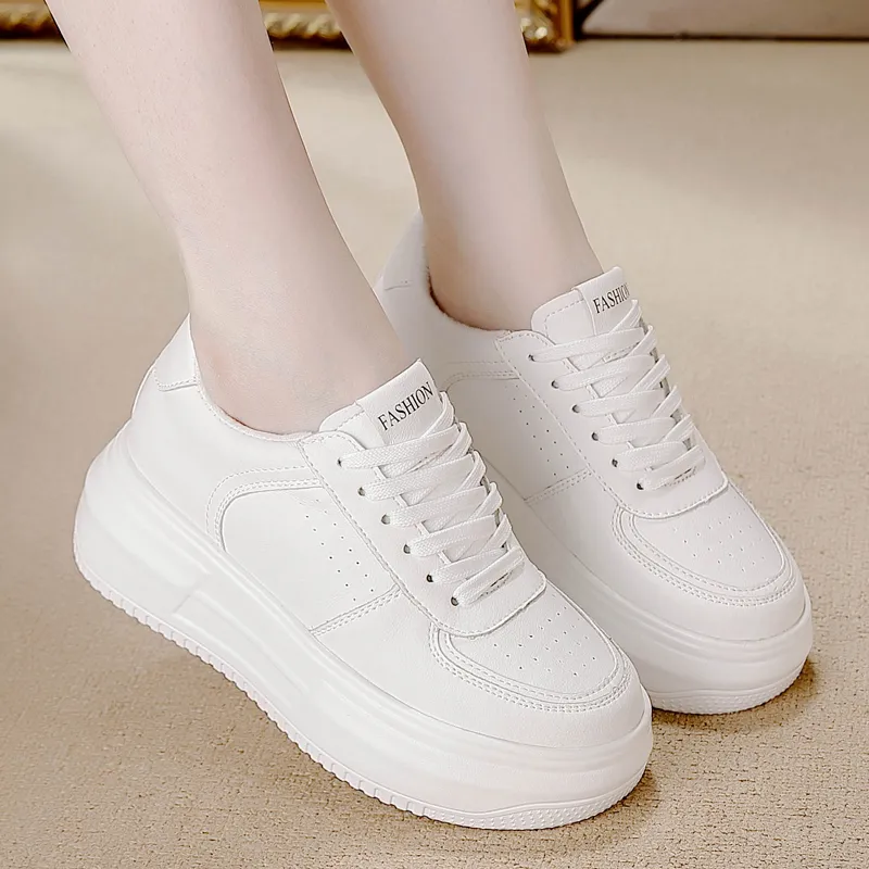 REIHUNG Slip Resistant Water Resistant Cushioned Wear Resistant Height Increasing Low Top Skateboard Shoes Women's-15