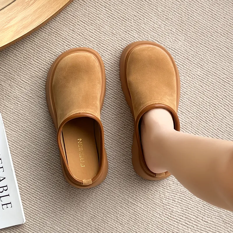 REIHUNG Quiet Abrasion Resistant Slip Resistant Wrap toe Slippers Women's-4