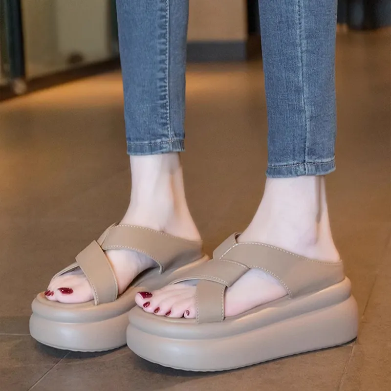 REIHUNG Slide Slippers Women's Khaki/Black/Beige-2