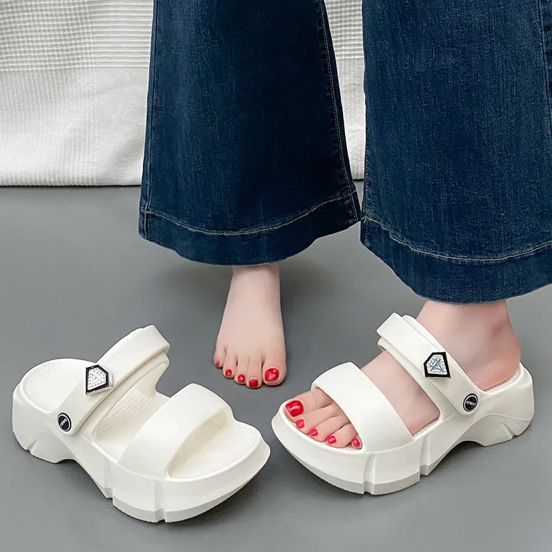 REIHUNG Beach Sandals Women's White-3