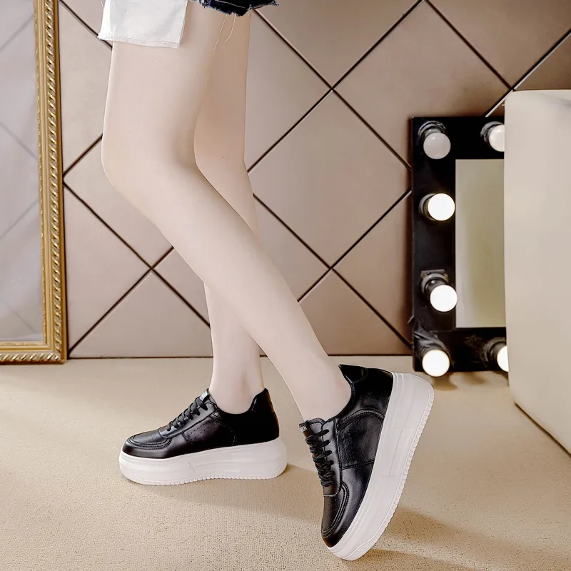 REIHUNG Slip Resistant Water Resistant Cushioned Wear Resistant Height Increasing Low Top Skateboard Shoes Women's-11
