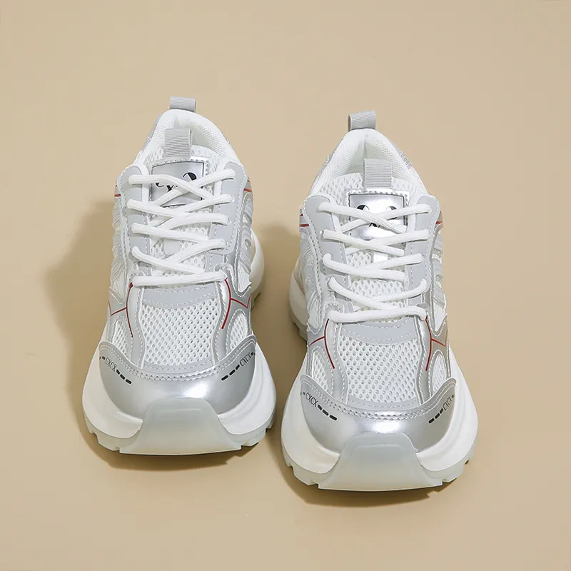 REIHUNG Cushioning Anti Slip And Wear Resistant Height Increasing Low Top Chunky Sneakers Women's-1