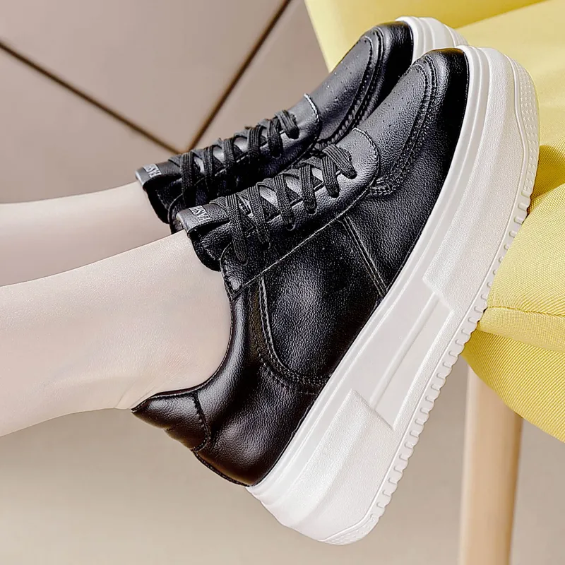 REIHUNG Slip Resistant Water Resistant Cushioned Wear Resistant Height Increasing Low Top Skateboard Shoes Women's-8
