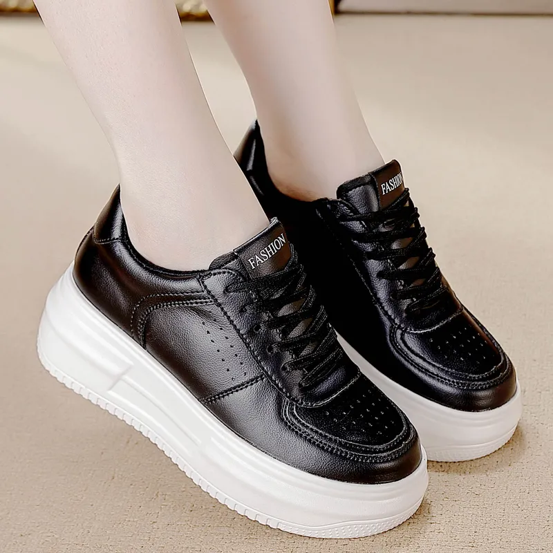 REIHUNG Slip Resistant Water Resistant Cushioned Wear Resistant Height Increasing Low Top Skateboard Shoes Women's-21