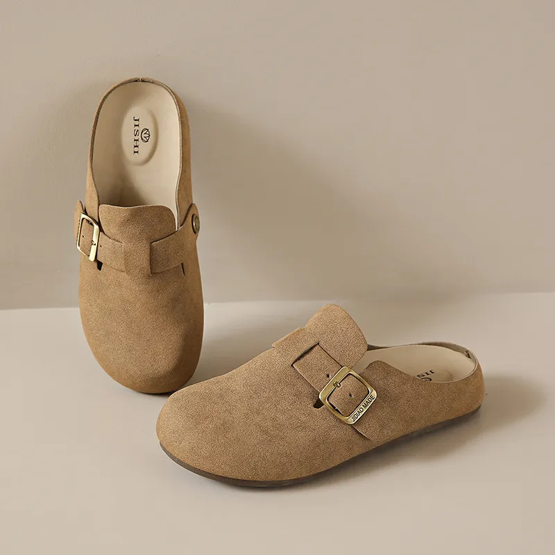 REIHUNG Abrasion Resistant Slip Resistant Wrap toe Slippers Women's-1