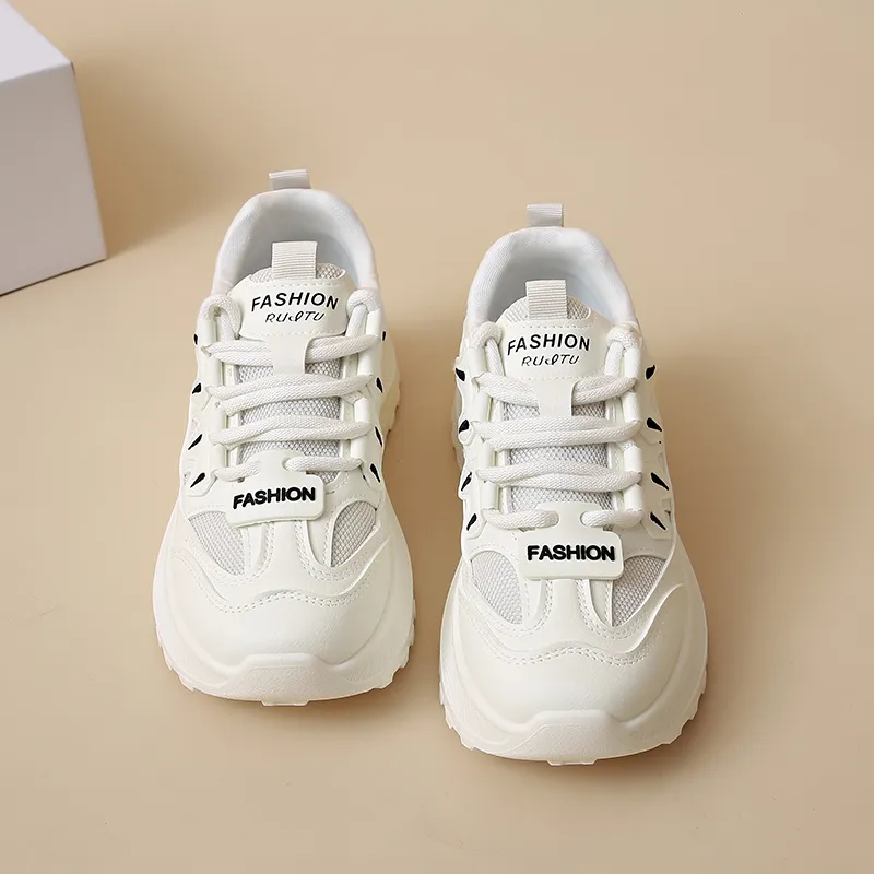 REIHUNG Slip Resistant And Abrasion Resistant Support Low Top Chunky Sneakers Women's-1