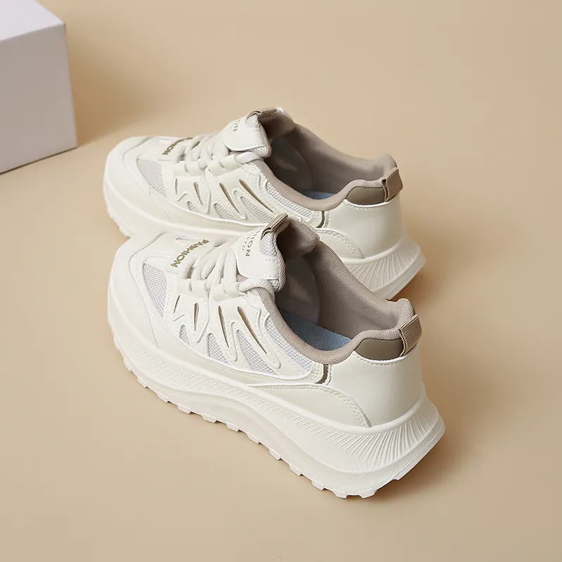 REIHUNG Slip Resistant And Abrasion Resistant Support Low Top Chunky Sneakers Women's-10