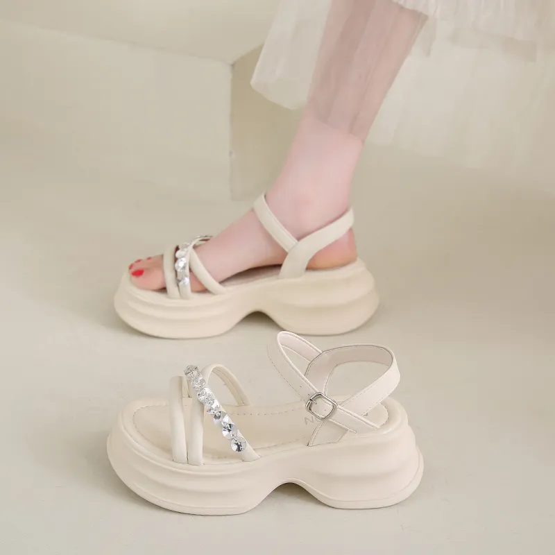 REIHUNG One Strap Sandals Women's-4