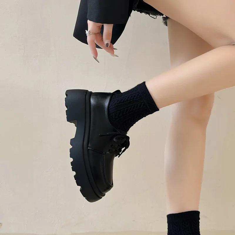 REIHUNG Casual Single Shoes Women's Black-5