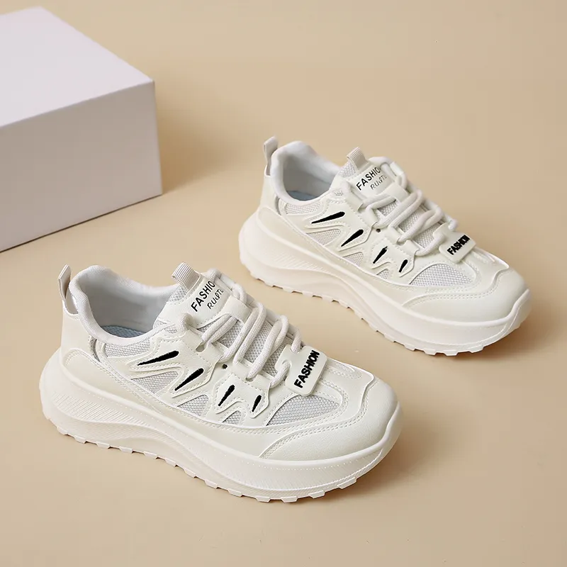 REIHUNG Slip Resistant And Abrasion Resistant Support Low Top Chunky Sneakers Women's-2