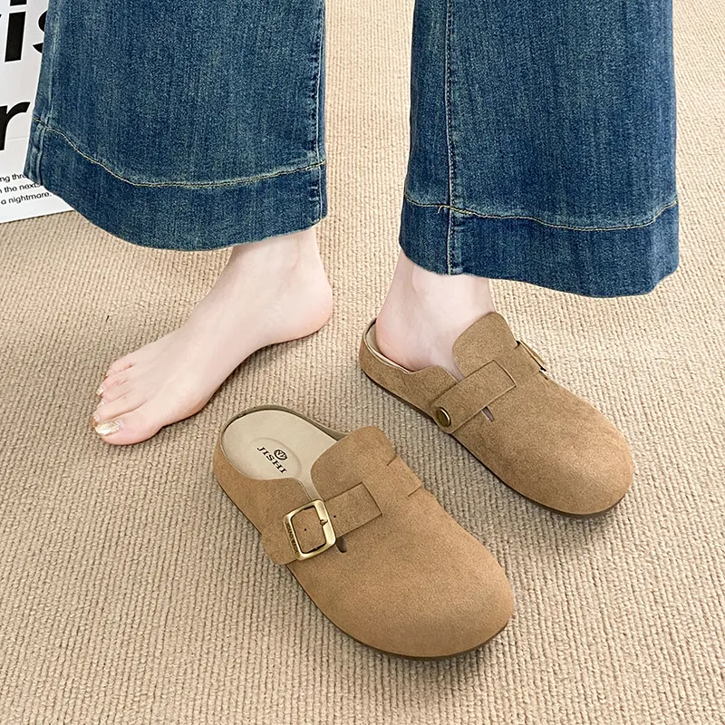 REIHUNG Abrasion Resistant Slip Resistant Wrap toe Slippers Women's-5