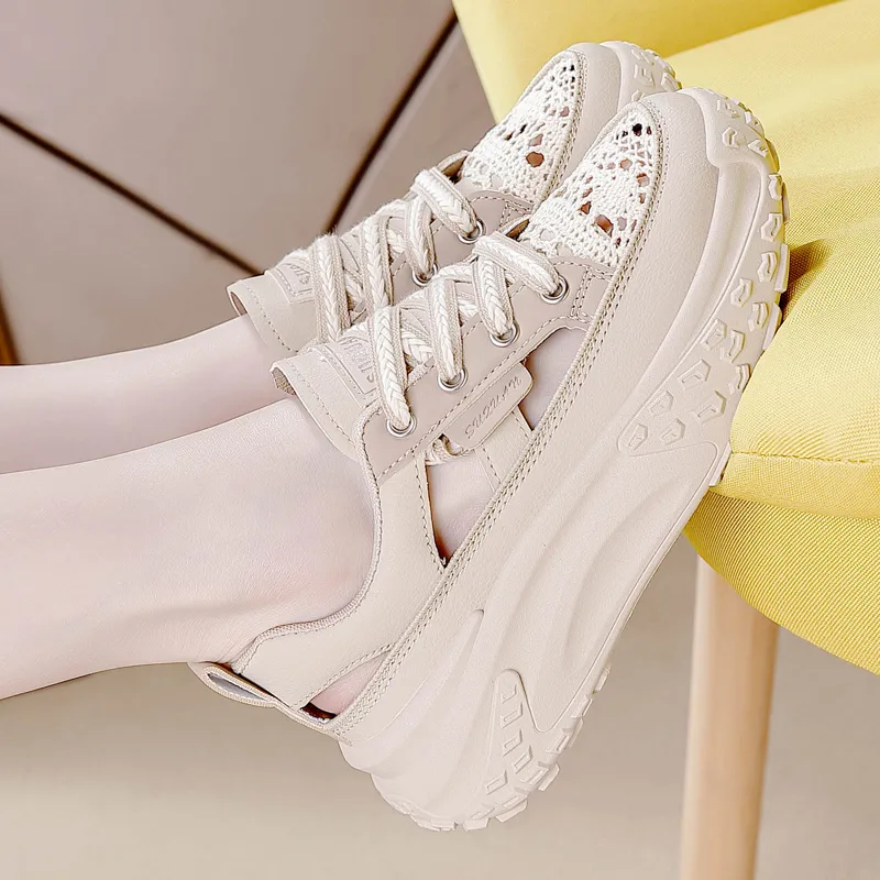 REIHUNG Low-Top Casual Shoes Women's Khaki-8