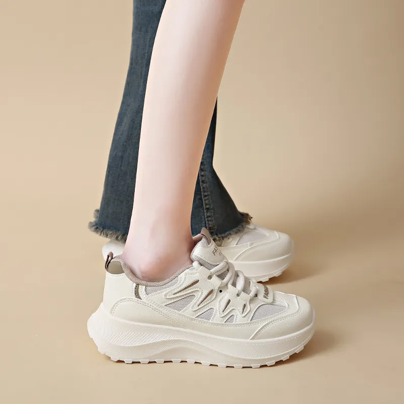 REIHUNG Slip Resistant And Abrasion Resistant Support Low Top Chunky Sneakers Women's-12