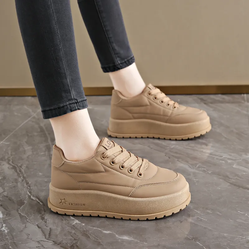 REIHUNG Slip Resistant Waterproof Abrasion Resistant Height Increasing Low Top Skateboard Shoes Women's-11