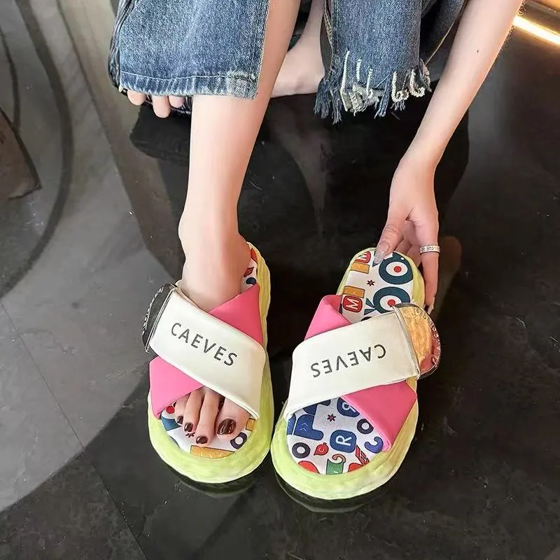 REIHUNG Rubber Sole Sequins Quiet Abrasion Resistant Quick Dry Massage Cushioning Slide Slippers Women's-9