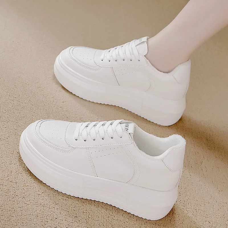 REIHUNG Slip Resistant Water Resistant Cushioned Wear Resistant Height Increasing Low Top Skateboard Shoes Women's-13