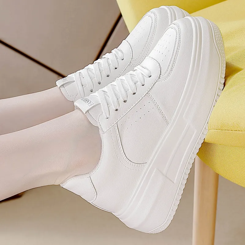 REIHUNG Slip Resistant Water Resistant Cushioned Wear Resistant Height Increasing Low Top Skateboard Shoes Women's-14