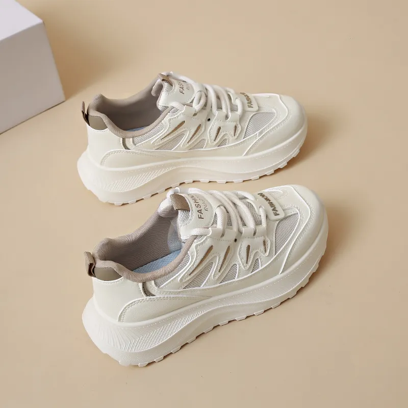 REIHUNG Slip Resistant And Abrasion Resistant Support Low Top Chunky Sneakers Women's-9
