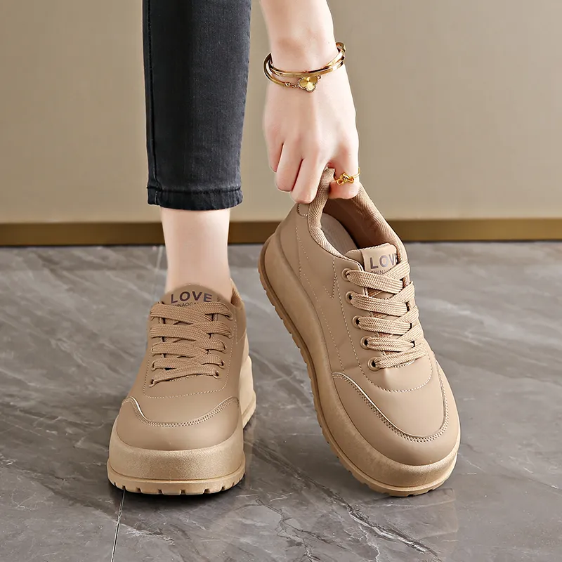 REIHUNG Slip Resistant Waterproof Abrasion Resistant Height Increasing Low Top Skateboard Shoes Women's-10