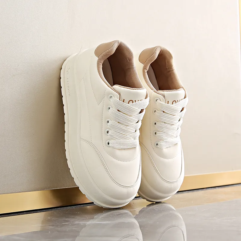 REIHUNG Slip Resistant Waterproof Abrasion Resistant Height Increasing Low Top Skateboard Shoes Women's-1