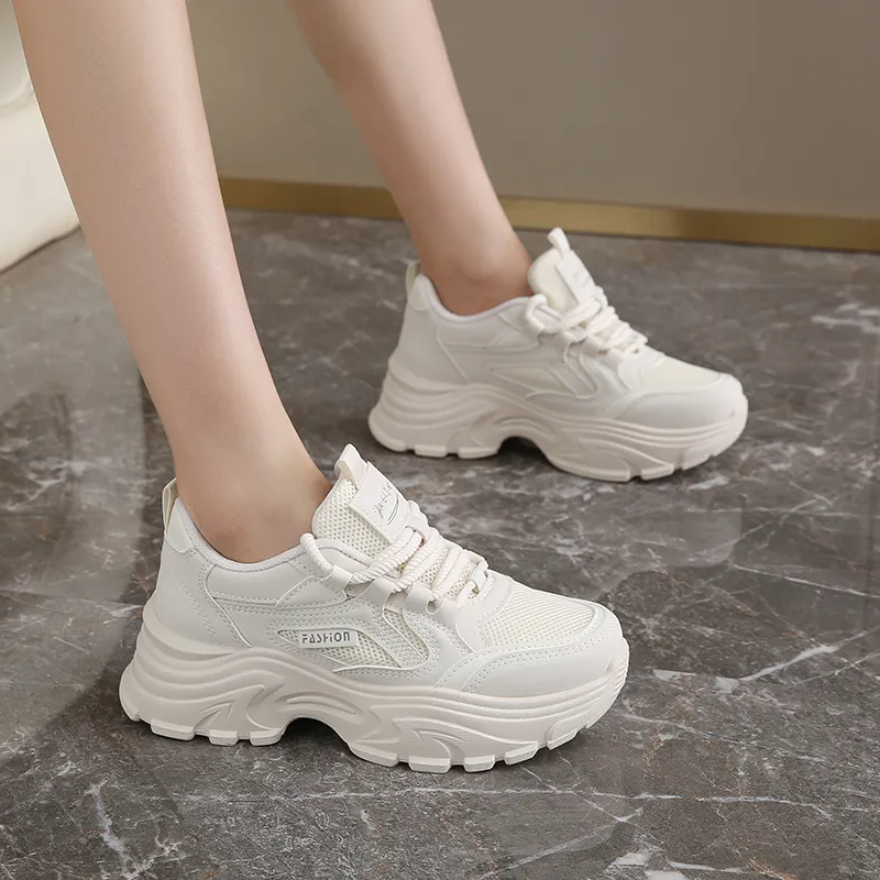 REIHUNG Anti-Slip And Wear-Resistant Breathable Low-Top Chunky Sneakers Women's-6