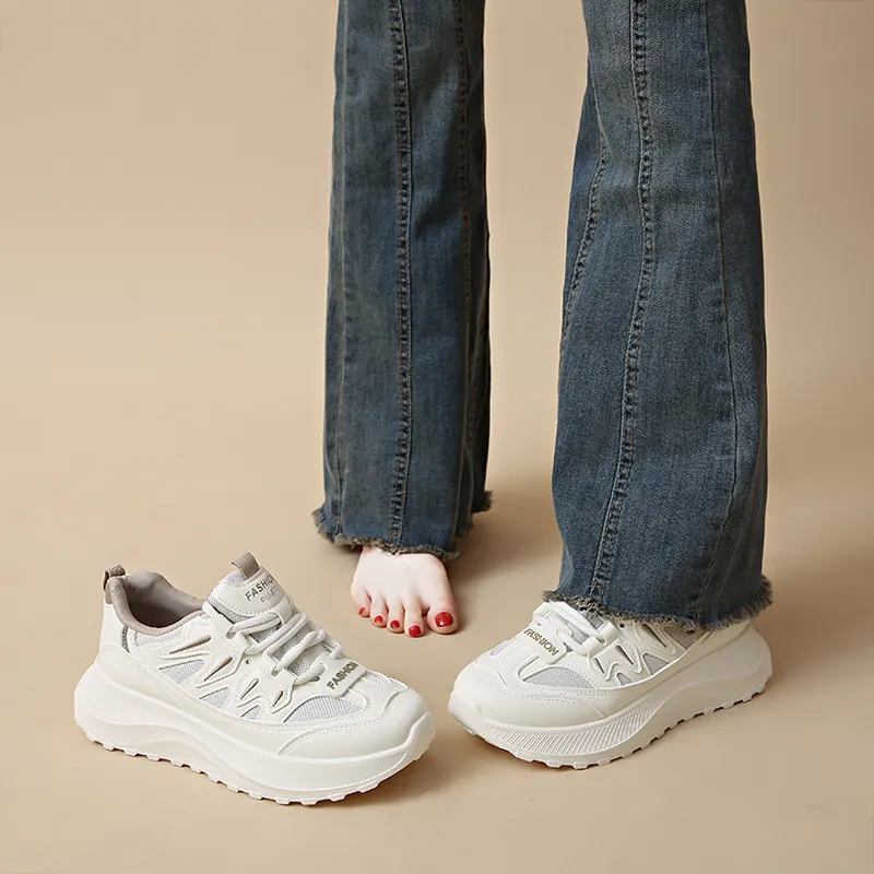 REIHUNG Slip Resistant And Abrasion Resistant Support Low Top Chunky Sneakers Women's-13