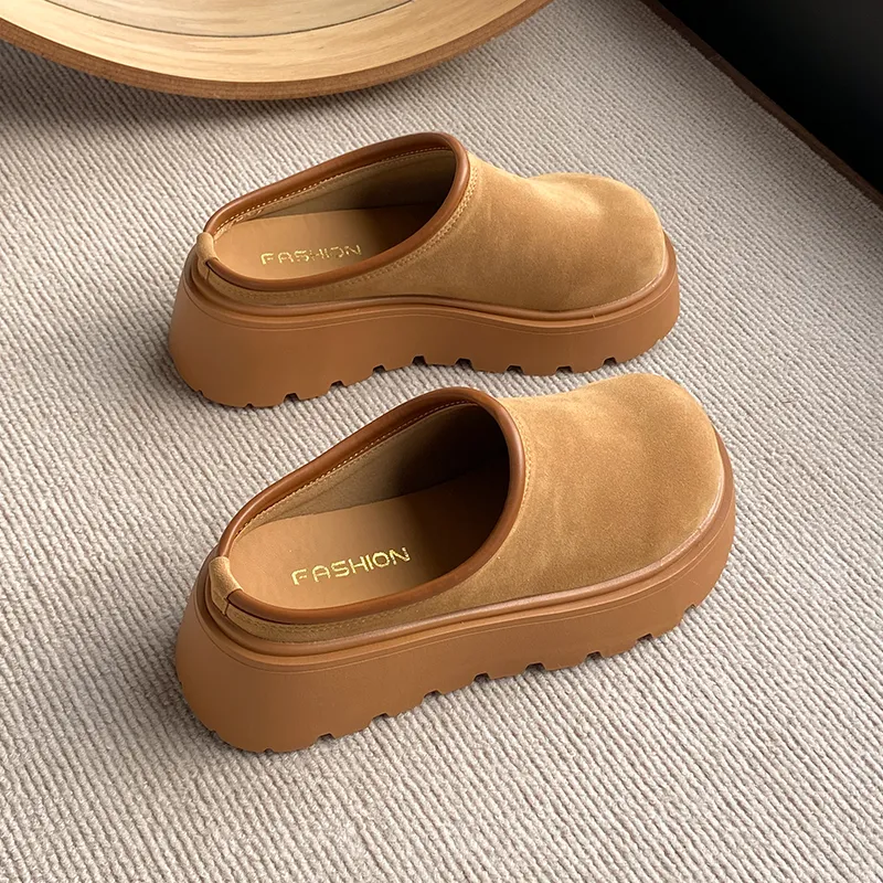 REIHUNG Quiet Abrasion Resistant Slip Resistant Wrap toe Slippers Women's-2