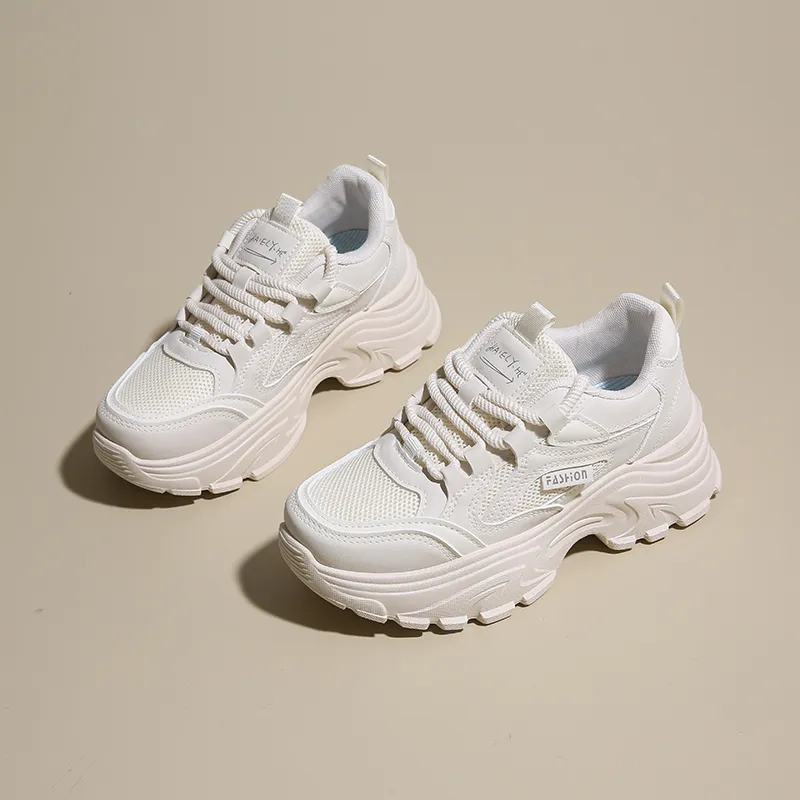 REIHUNG Anti-Slip And Wear-Resistant Breathable Low-Top Chunky Sneakers Women's-2